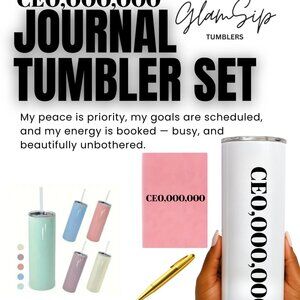 CEO,000,000 Journal & Tumbler Set – GlamSip | Luxury Gift for Boss Women